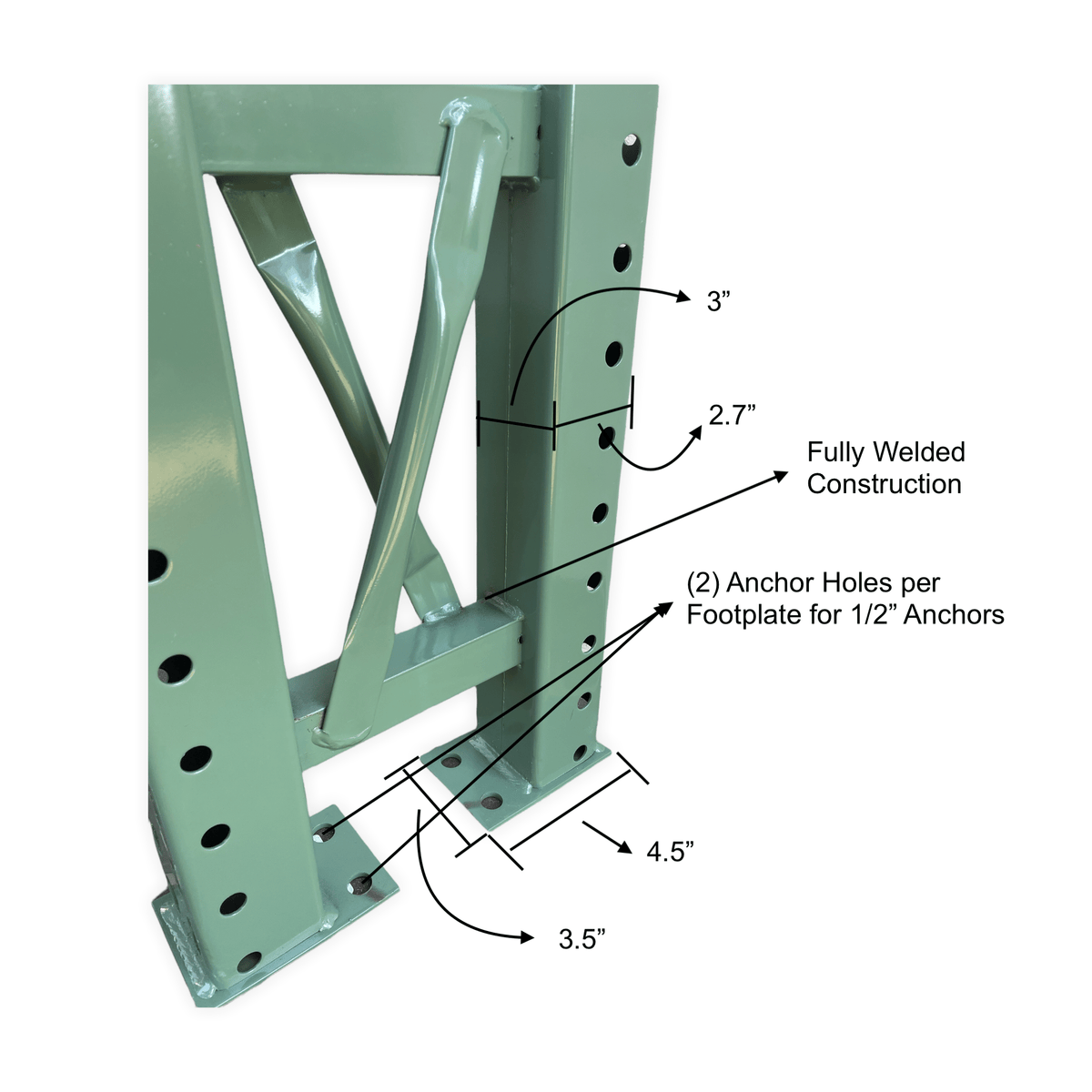 Speedrack 3&quot; x 3&quot; teardrop Column