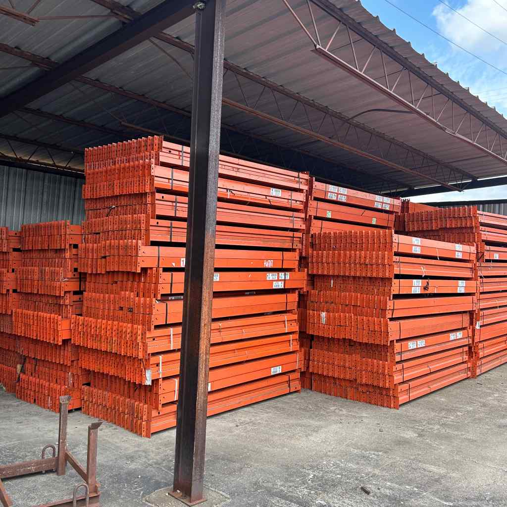 used 100" x 4" pallet rack beams