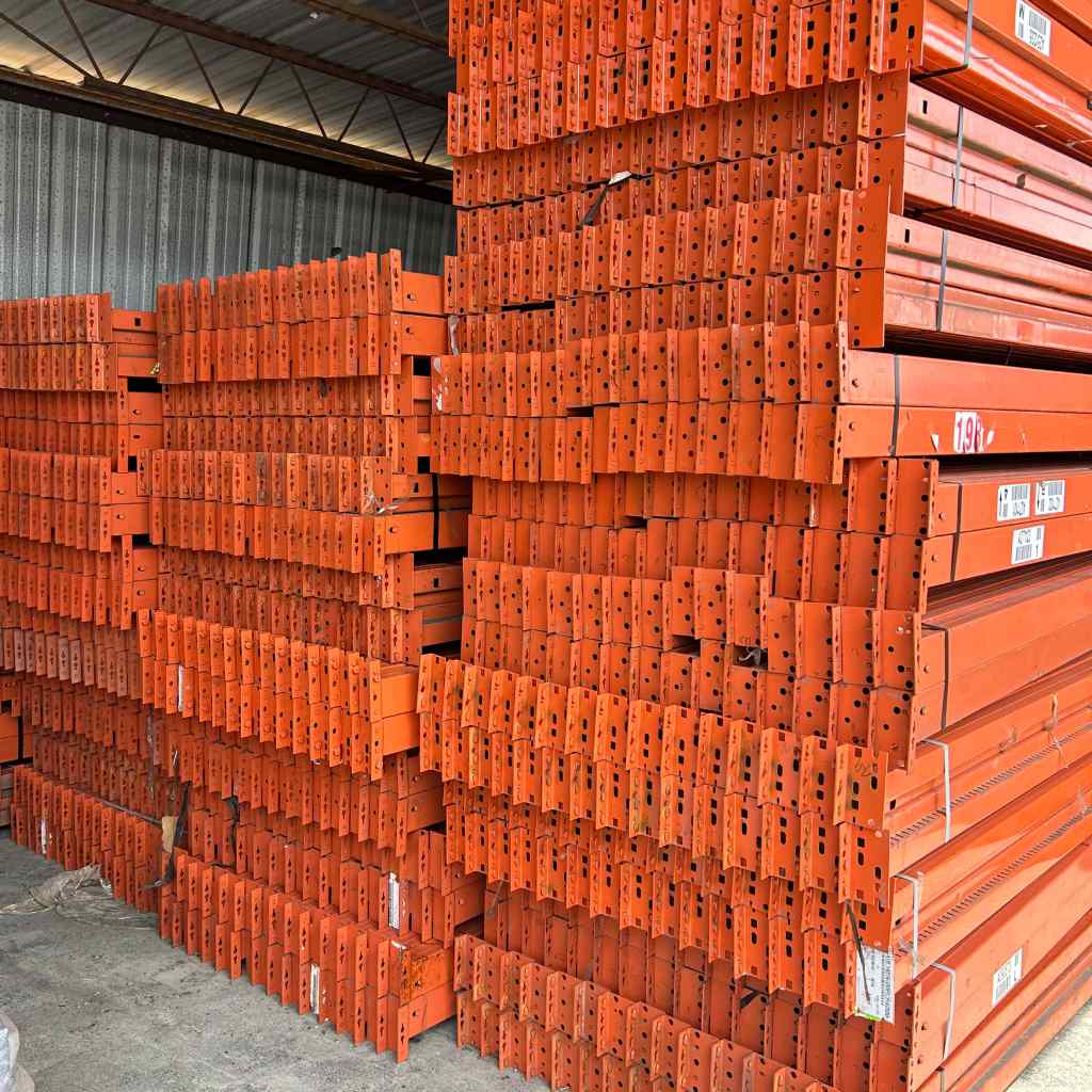 used 100" x 4" pallet rack beams