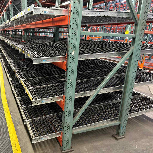 Used Carton Flow Rack 9' wide x 8.5' deep - Shelving Specialist
