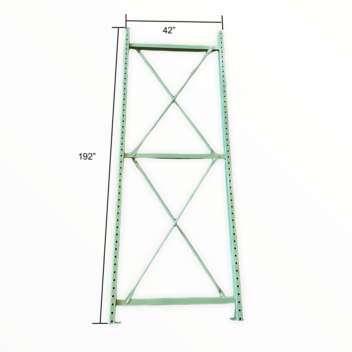 New Speedrack Teardrop Pallet Rack Upright 42&quot; deep x 16&#39; high green