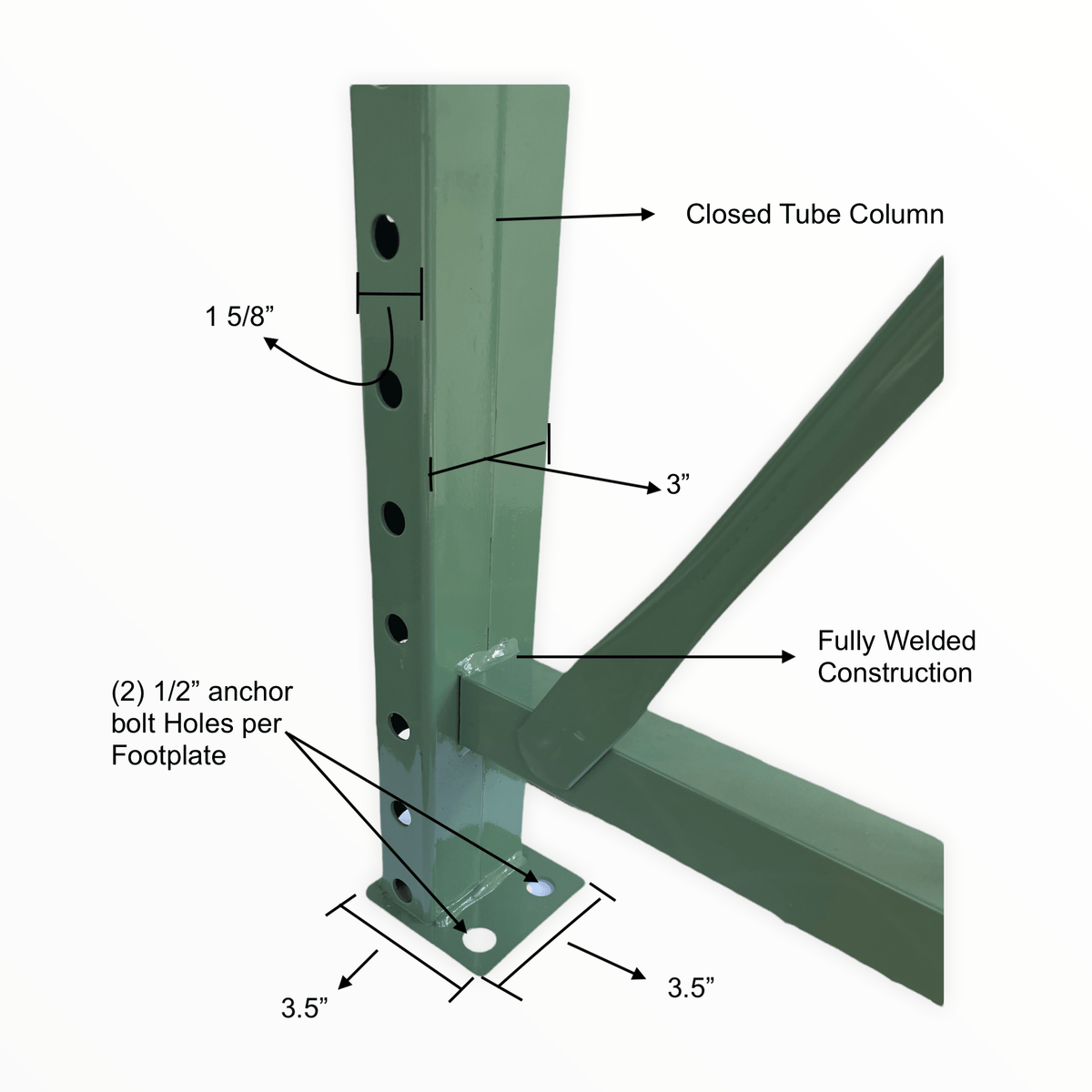 Speedrack Teardrop Upright 42&quot; deep x 8&#39; high light green